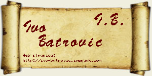 Ivo Batrović vizit kartica